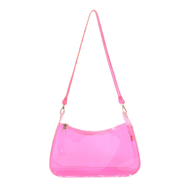Casual Female Transparent PVC Shoulder Bag for Summer