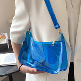 Casual Female Transparent PVC Shoulder Bag for Summer