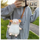 Cartoon Lamb Shoulder Bag Plush Girls Doll Crossbody Bag