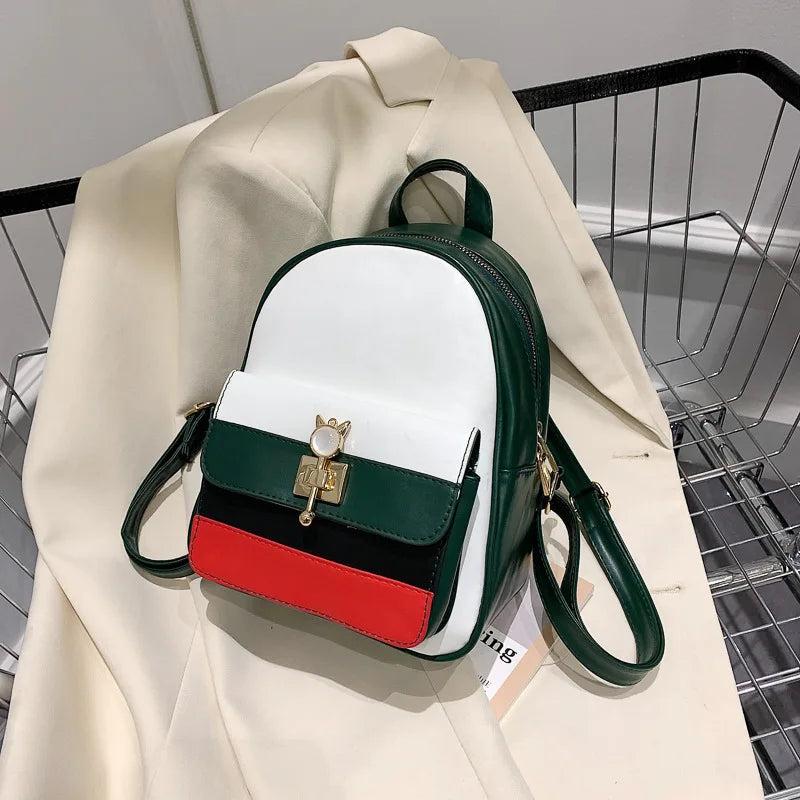 Brown Crossbody Backpack Purse for Women Rucksack School Book Bag B334