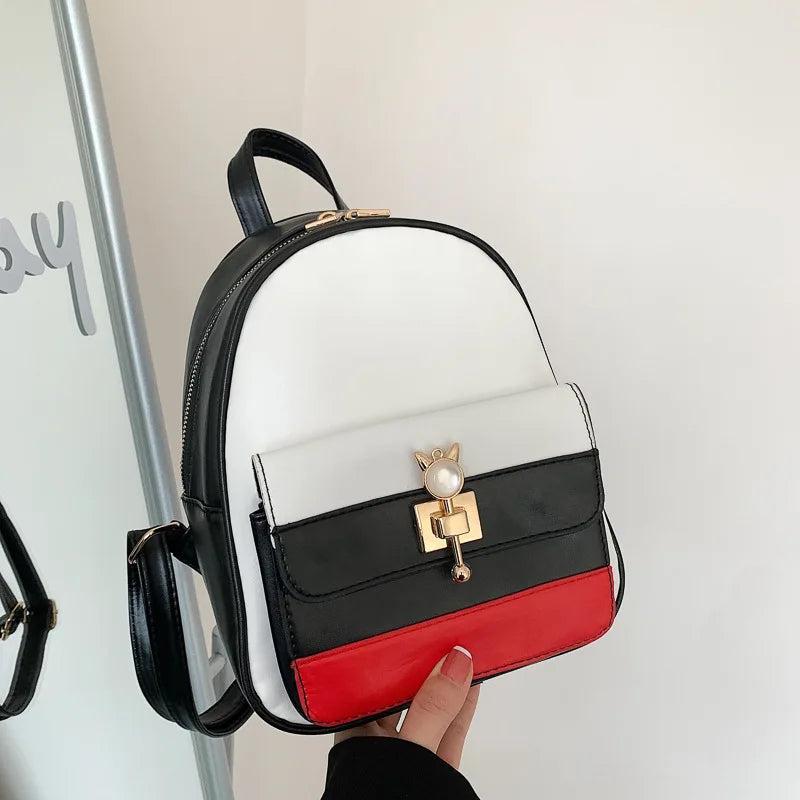 Brown Crossbody Backpack Purse for Women Rucksack School Book Bag B334