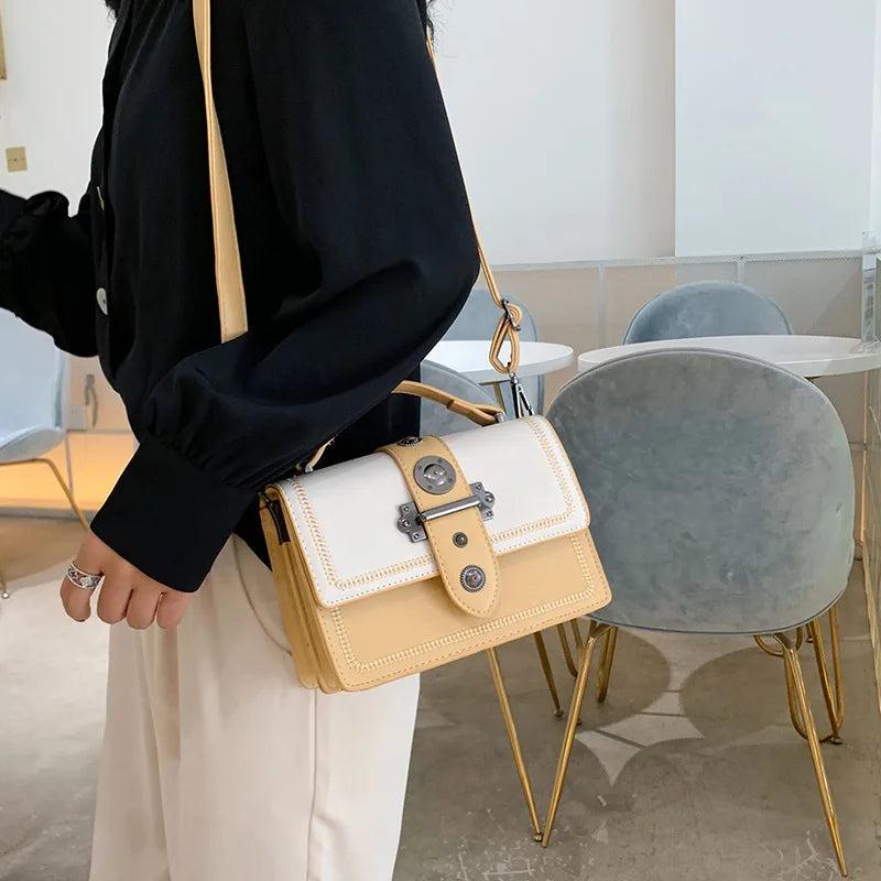 Casual Tote Bag High Pu Leather Women's Handbag Rivet Shoulder Messenger Bags