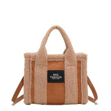 Brown Lamb Wool Handbag Women's Faux Suede Lady Crossbody Bag