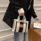 Brown Lamb Wool Handbag Women's Faux Suede Lady Crossbody Bag