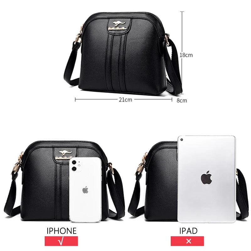 Casual High PU Leather Shoulder Bag Ladies Messenger Bag Wallet