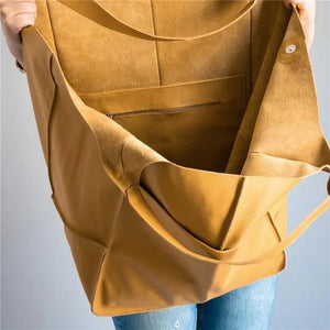 Casual Soft Large Capacity Tote Women Handbags Look Pu Leather Shoulder Bag