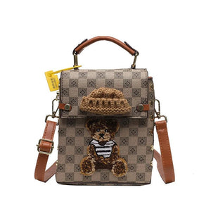 Cartoon Bear Shoulder Bag Autumn Winter Messenger Crossbody Purse Handbag