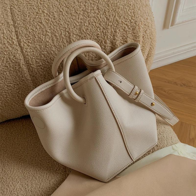 Casual Small Tote Round Handle Women Handbags Soft Matte Leather Shoulder Crossb