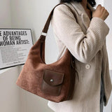 Brown Leather Bucket Shoulder Bag for Women