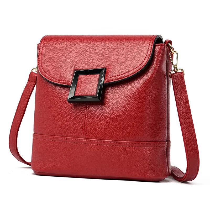 Casual Faux Leather Messenger Bag Women Shoulder Handbag Tote Purse