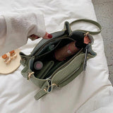 Bucket Bag Large Capacity PU Shoulder Messenger Bag Lady Handbag