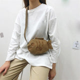 Cartoon Taiyaki Shoulder Bag Ugly Mini Canvas Handbag