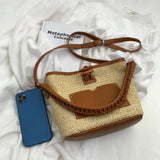 Casual Big Straw Shoulder Bags For Women