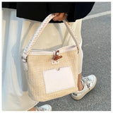 Casual Big Straw Shoulder Bags For Women