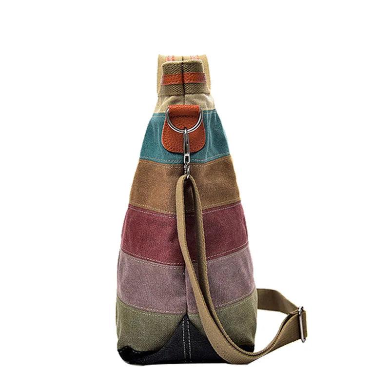 Casual Canvas Shoulder Bag for Women Soft Messenger Handbag