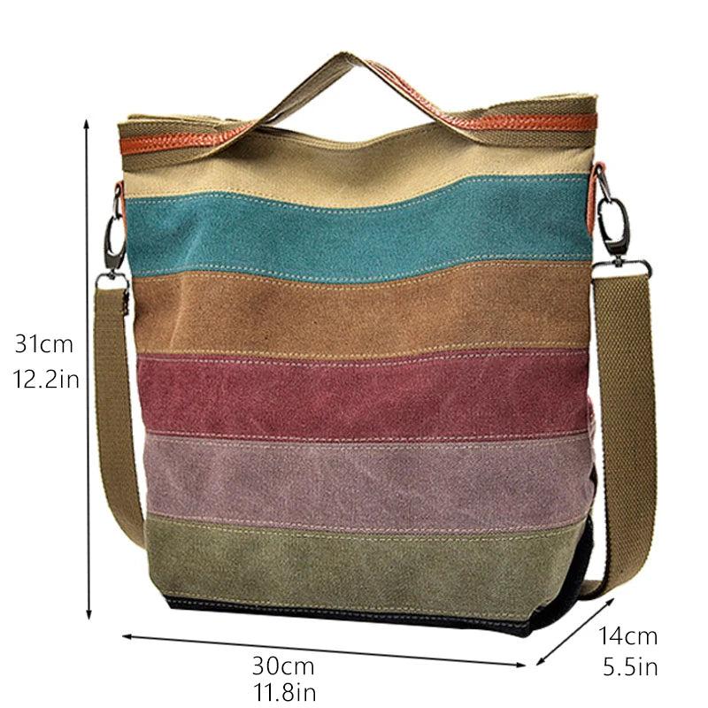 Casual Canvas Shoulder Bag for Women Soft Messenger Handbag