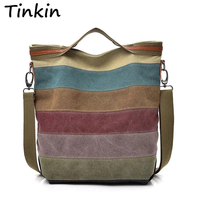 Casual Canvas Shoulder Bag for Women Soft Messenger Handbag