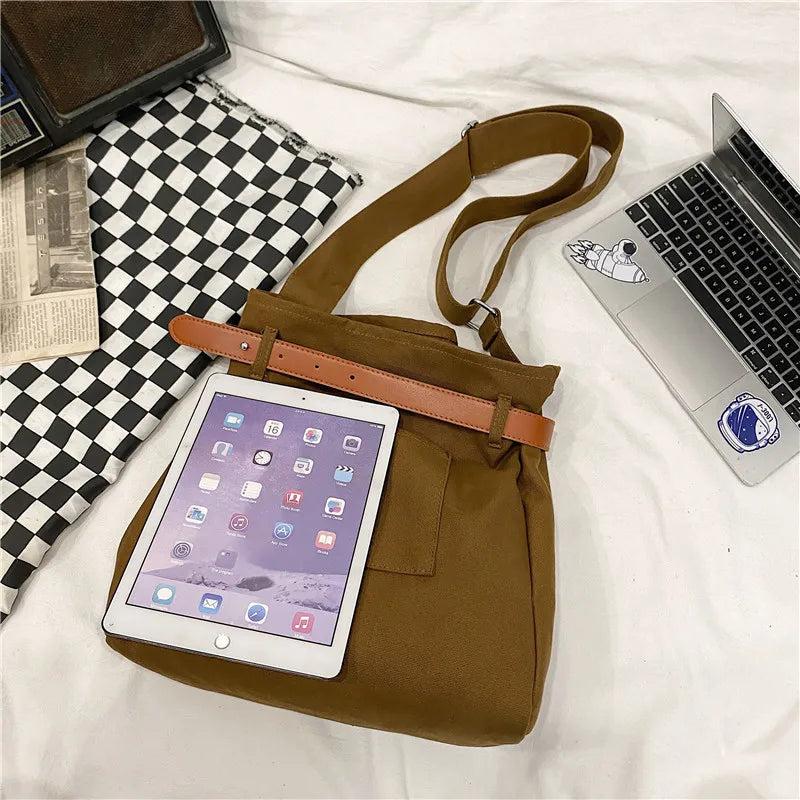 Casual Canvas Crossbody Bag Bucket Shoulder Bag