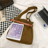 Casual Canvas Crossbody Bag Bucket Shoulder Bag
