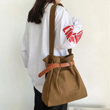 Casual Canvas Crossbody Bag Bucket Shoulder Bag