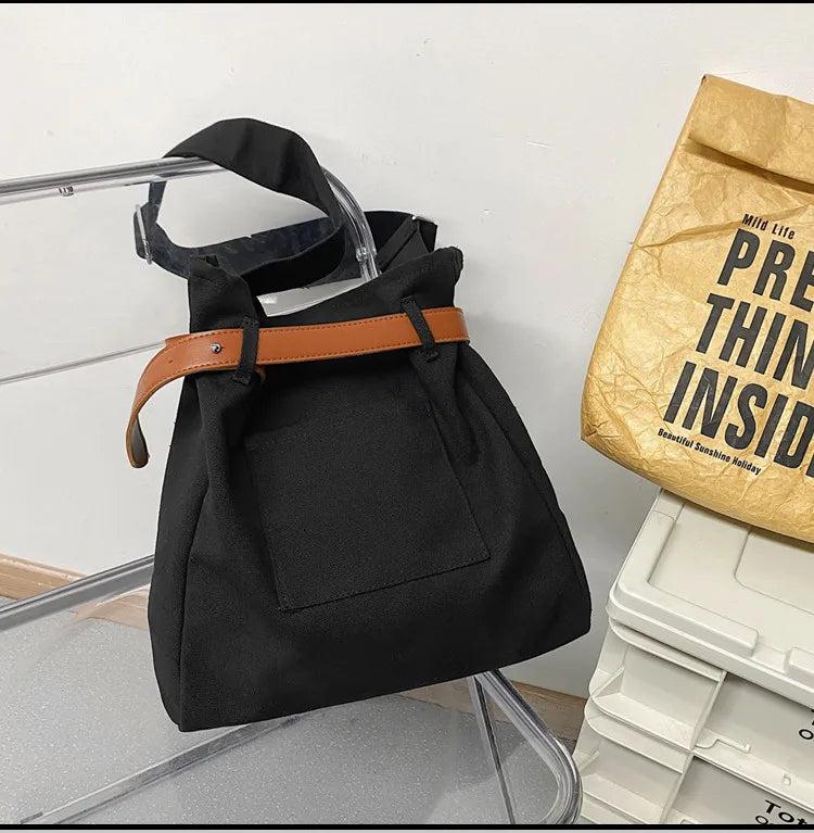 Casual Canvas Crossbody Bag Bucket Shoulder Bag