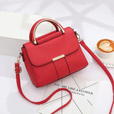 British Small Square Bags Women Hard PU Leather Flap Mini Handbag