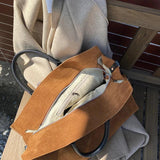 Brown Crossbody Tote Bag Women Large-capacity Shoulder Handbag