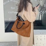 Brown Crossbody Tote Bag Women Large-capacity Shoulder Handbag