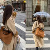 Brown Crossbody Tote Bag Women Large-capacity Shoulder Handbag