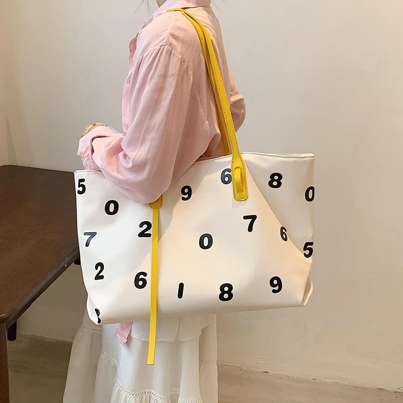 Casual Tote Bags for Women Leather Large-capacity Handbag Female Shoulder Bags