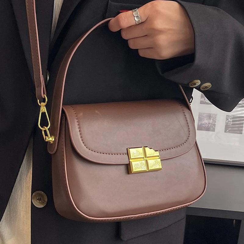 Casual Small Flap Women's Top Handle Bag Pure All Match Ladies Shoulder Bag