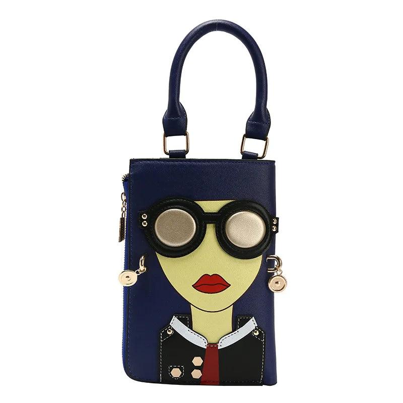 Cartoon Girl Crossbody Bags For Women Novelty Shoulder Bag High-Grade Pu