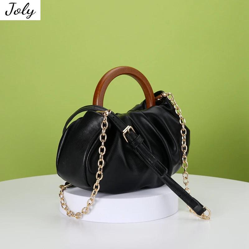 Cloud Shoulder Bag Pu Leather Top-handle Chain Bag