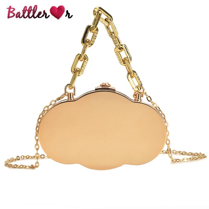 Cloud Shape Bag Silver Handbag and Purse Crossbody Clutches