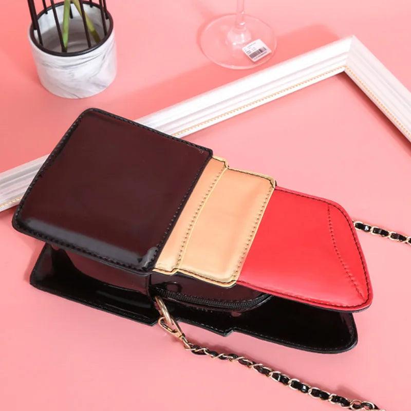 Bright Patent Leather Mini Shoulder Bag Chain Messenger Bag