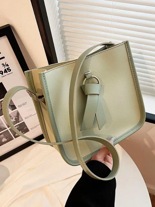 Bucket Crossbody Bag Women Handbags Pu Leather Solid Shoulder Bag
