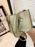 Bucket Crossbody Bag Women Handbags Pu Leather Solid Shoulder Bag