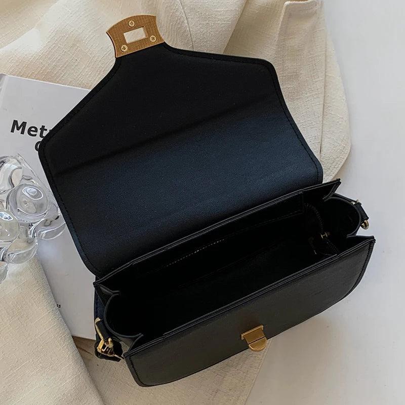 Casual Small Flap Women's Top Handle Bag Solid Pu Leather Shoulder Bag
