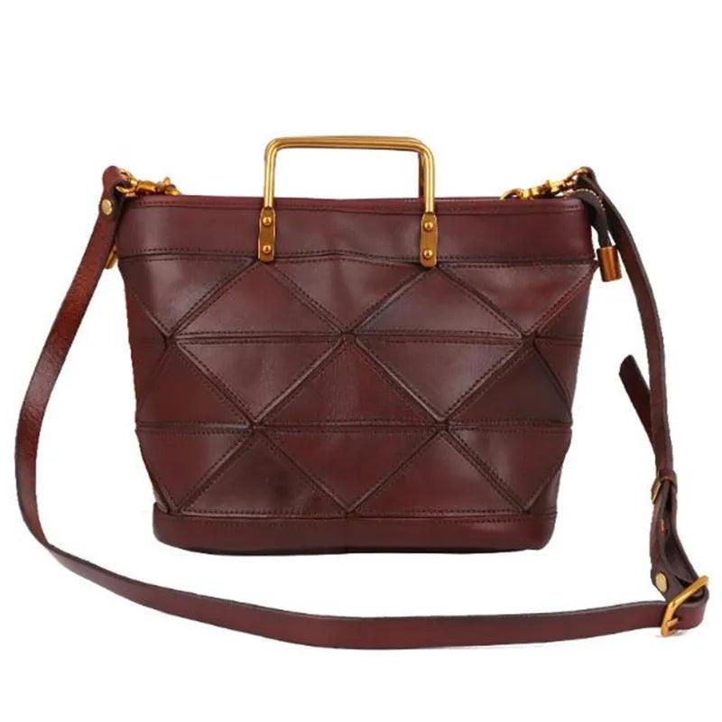 Casual Leather Messenger Handbag for Women