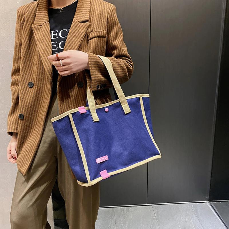 Casual Shoulder Bag Female Big Square Lady Large Capacity Canvas Bags