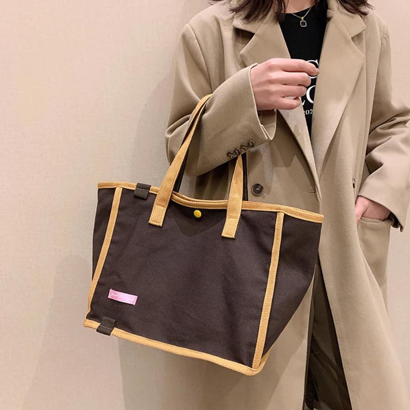 Casual Shoulder Bag Female Big Square Lady Large Capacity Canvas Bags