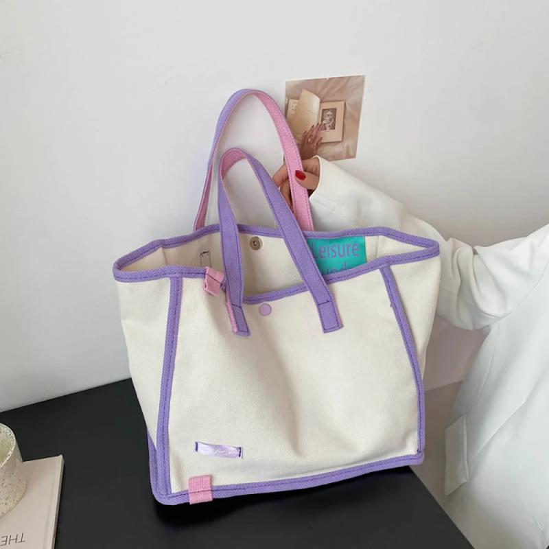 Casual Shoulder Bag Female Big Square Lady Large Capacity Canvas Bags