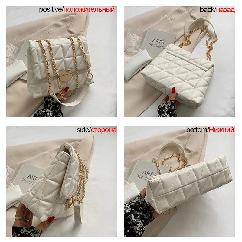 Casual Chain Crossbody Bags for Women Shoulder Bag Ladies Leather Messenger Bags