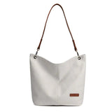 Casual Fabric Canvas Shoulder Bag Zipper Handbag Solid Large Capacity Women's
