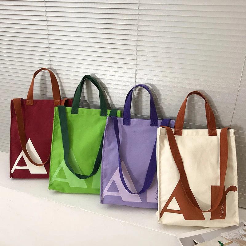 Casual Canvas Large Capacity Handbag For Women Shoulder Bag