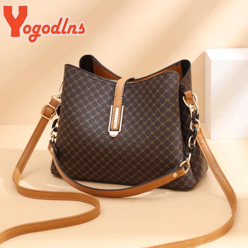 Bucket Bag Women PU Leather Shoulder Bag Crossbody Flap Satchel Bag