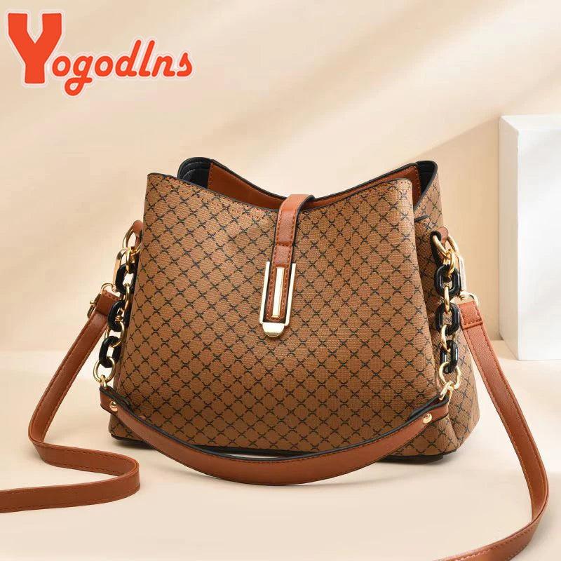Bucket Bag Women PU Leather Shoulder Bag Crossbody Flap Satchel Bag