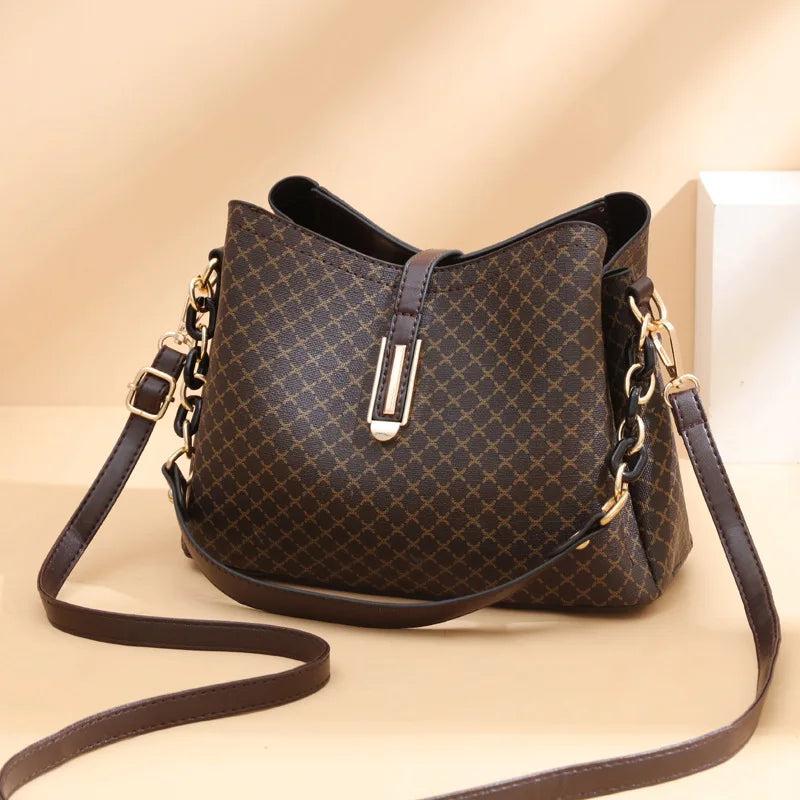Bucket Bag Women PU Leather Shoulder Bag Crossbody Flap Satchel Bag