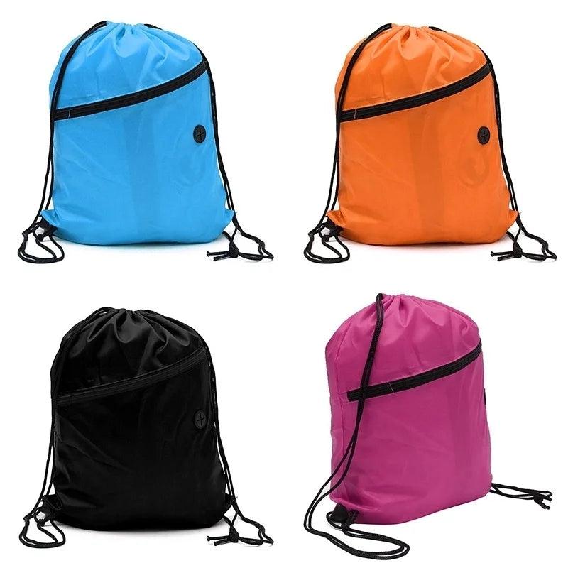 Casual Drawstring Backpack Portable Travel Fold Mini Shoulder Bags Beach Bag