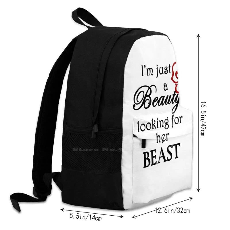 Beauty's Beast Backpack for Student School Laptop Travel Bag